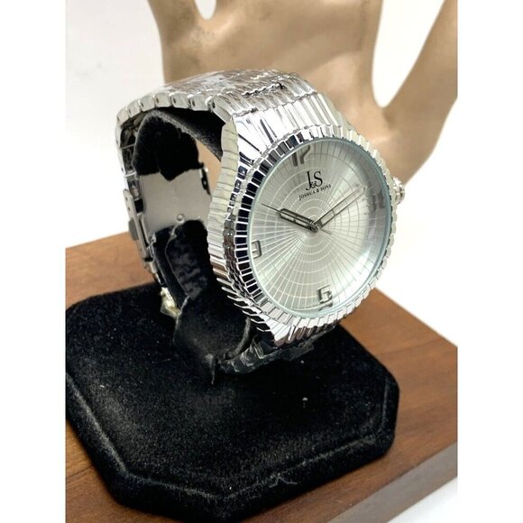 Joshua & Sons Men's Watch JS99SS Quartz Silver Stainless Steel 44mm - Picture 2 of 14